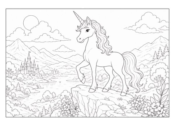 Produktbild: Einhorn Malbuch f&uuml;r M&auml;dchen von 6&ndash;8 Jahren mit 50 zauberhaften Ausmalbildern