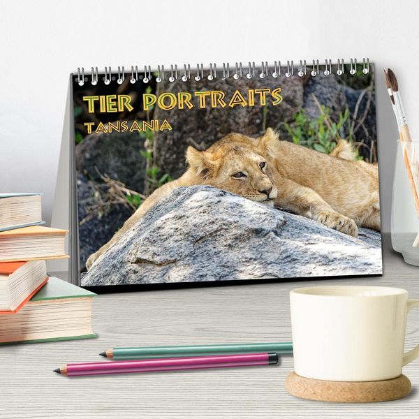 Produktbild: Tier Portraits Tansania (Tischkalender 2026 DIN A5 quer), CALVENDO Monatskalender