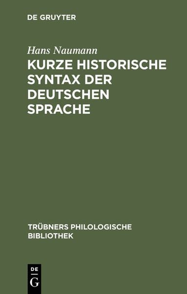 Produktbild: Kurze historische Syntax der deutschen Sprache