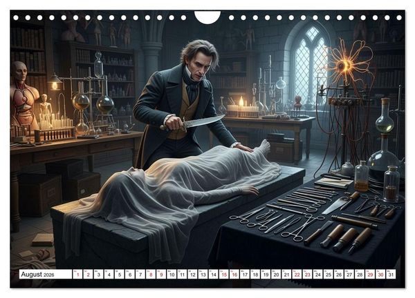 Produktbild: Victor Frankenstein und seine Sch&ouml;pfung (Wandkalender 2026 DIN A4 quer), CALVENDO Monatskalender