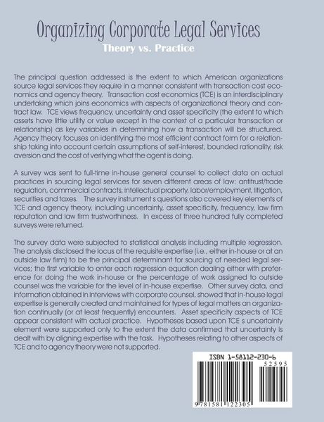 Produktbild: Organizing Corporate Legal Services