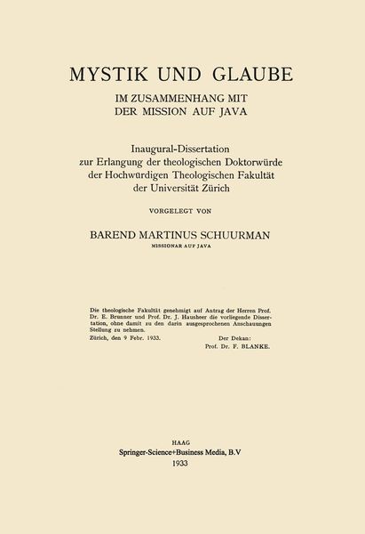 Produktbild: Mystik und Glaube im Zusammenhang mit der Mission auf Java