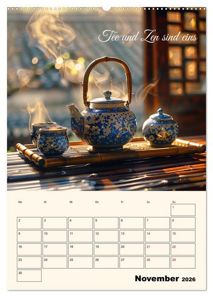 Produktbild: Du, mein geliebter Tee (hochwertiger Premium Wandkalender 2026 DIN A2 hoch), Kunstdruck in Hochglanz