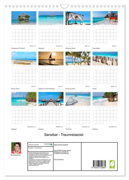 Produktbild: Sansibar - Traumreiseziel (Wandkalender 2026 DIN A3 hoch), CALVENDO Monatskalender