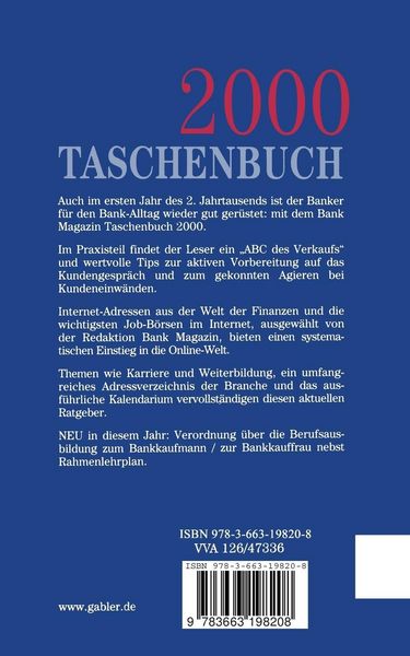 Produktbild: Bank Magazin Taschenbuch 2000
