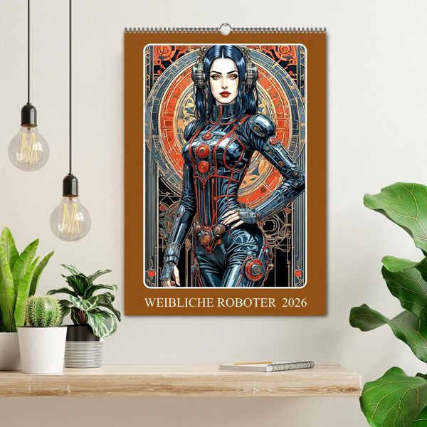 Produktbild: Weibliche Roboter (Wandkalender 2026 DIN A2 hoch), CALVENDO Monatskalender