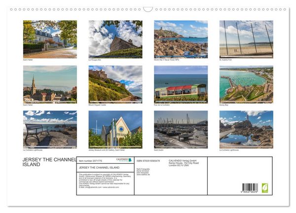 Produktbild: JERSEY THE CHANNEL ISLAND (Wall Calendar 2026 DIN A2 landscape), CALVENDO 12 Month Wall Calendar