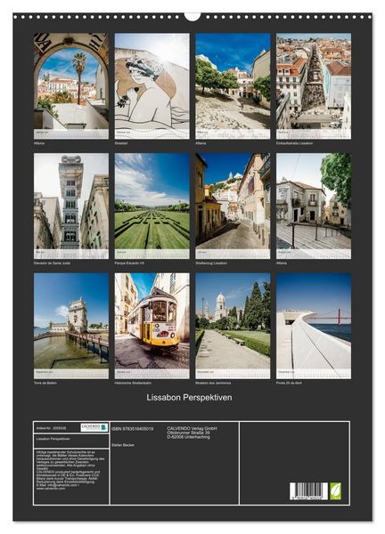 Produktbild: Lissabon Perspektiven (Wandkalender 2026 DIN A2 hoch), CALVENDO Monatskalender