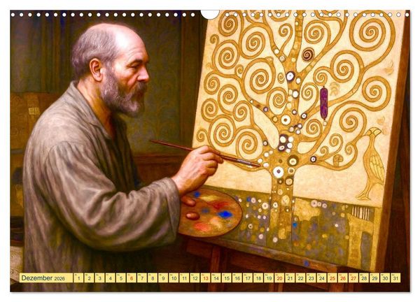 Produktbild: Gustav Klimt. Sein Leben, seine Kunstwerke (Wandkalender 2026 DIN A3 quer), CALVENDO Monatskalender
