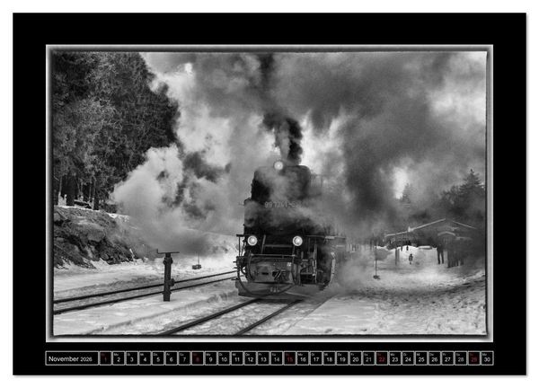 Produktbild: Unter Dampf - Eisenbahnromantik im Harz (Wandkalender 2026 DIN A3 quer), CALVENDO Monatskalender