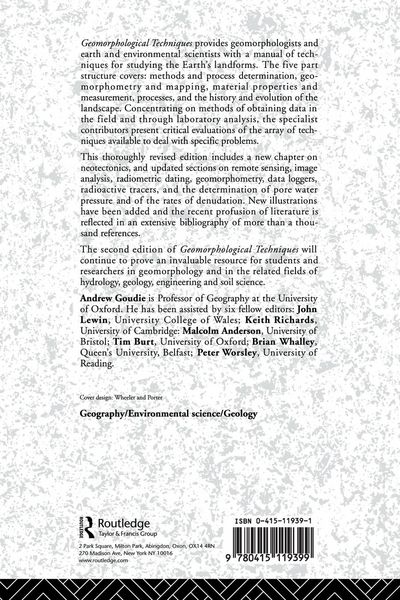 Produktbild: Geomorphological Techniques