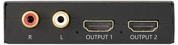 Produktbild: SpeaKa Professional SP-HDS-300 2 Port HDMI-Splitter Ultra HD-f&auml;hig, mit eingebautem Konverter, mit Audio-Ports 3480 x 2160 Pixel Schwarz