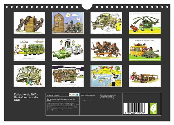 Produktbild: Da lachte die NVA - Karikaturen aus der DDR (Wandkalender 2026 DIN A4 quer), CALVENDO Monatskalender