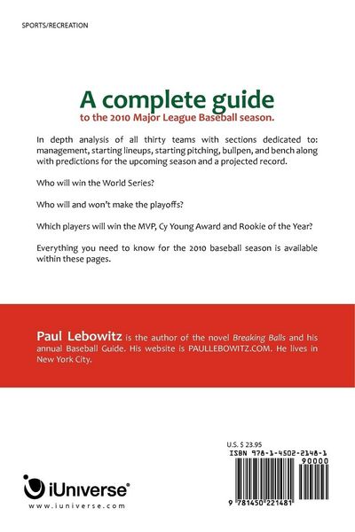 Produktbild: Paul Lebowitz's 2010 Baseball Guide