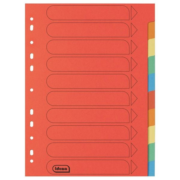 Produktbild: Idena Kartonregister 10teilig 5 Farben 150g/m&sup2; DIN A4