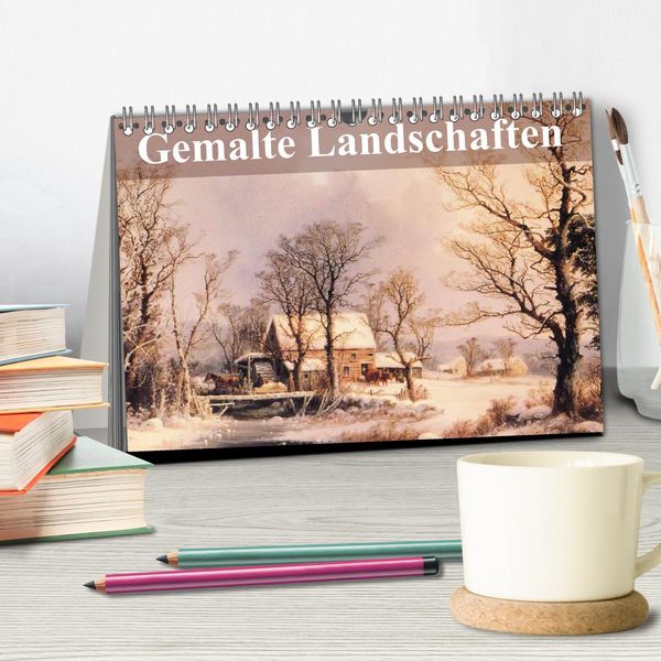 Produktbild: Gemalte Landschaften (Tischkalender 2026 DIN A5 quer), CALVENDO Monatskalender