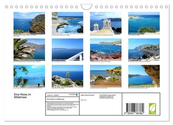 Produktbild: Eine Reise im Mittelmeer (Wandkalender 2026 DIN A4 quer), CALVENDO Monatskalender