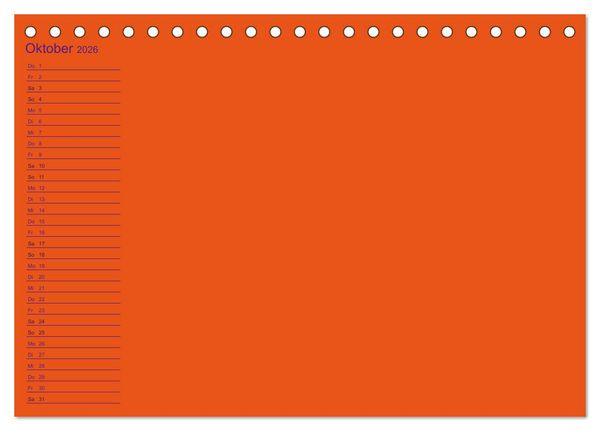 Produktbild: Bastel-Geburtstagskalender orange / Geburtstagskalender (Tischkalender 2026 DIN A5 quer), CALVENDO Monatskalender