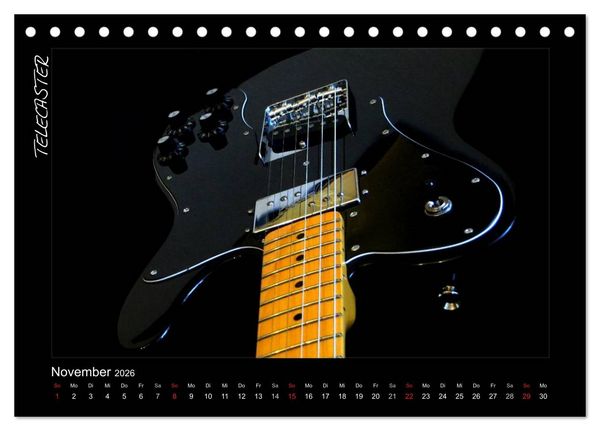 Produktbild: ROCKGITARREN in Szene gesetzt (Tischkalender 2026 DIN A5 quer), CALVENDO Monatskalender