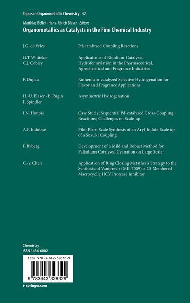 Produktbild: Organometallics as Catalysts in the Fine Chemical Industry