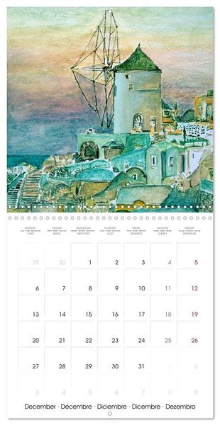 Produktbild: Greek island of Santorini (Wall Calendar 2027 12 &times; 12 Inch) CALVENDO 12 Month Wall Calendar