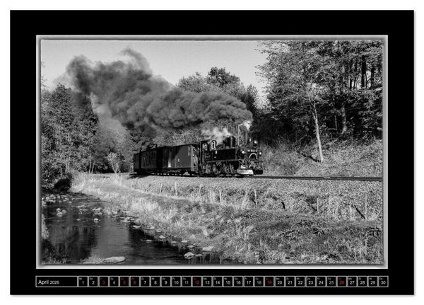 Produktbild: Unter Dampf - Mit der Pre&szlig;nitztalbahn durchs Erzgebirge (Tischkalender 2026 DIN A5 quer), CALVENDO Monatskalender