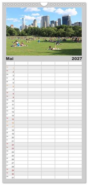 Produktbild: Familienplaner 2027 - New York City mit 5 Spalten (Wandkalender, 21 x 45 cm) CALVENDO