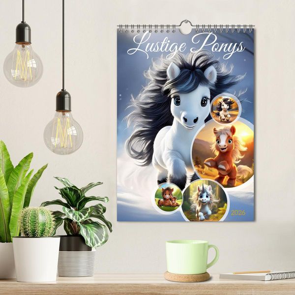 Produktbild: Lustige Ponys (Wandkalender 2026 DIN A4 hoch), CALVENDO Monatskalender
