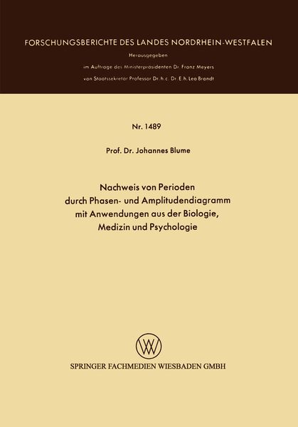 Produktbild: Nachweis von Perioden durch Phasen- und Amplitudendiagramm mit Anwendungen aus der Biologie, Medizin und Psychologie