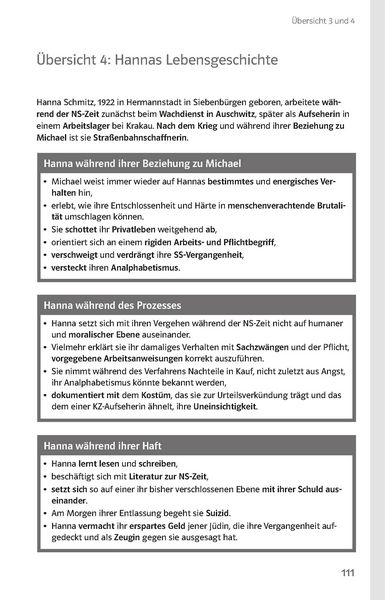 Produktbild: Lekt&uuml;rehilfen Bernhard Schlink "Der Vorleser"