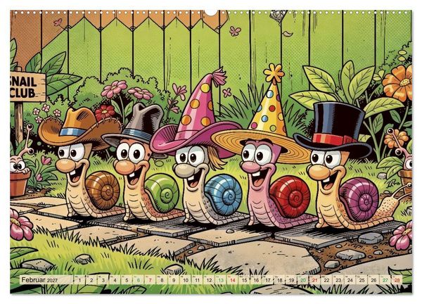 Produktbild: Lustige Weinbergschnecken - Comic (hochwertiger Premium Wandkalender 2027 DIN A2 quer), Kunstdruck in Hochglanz