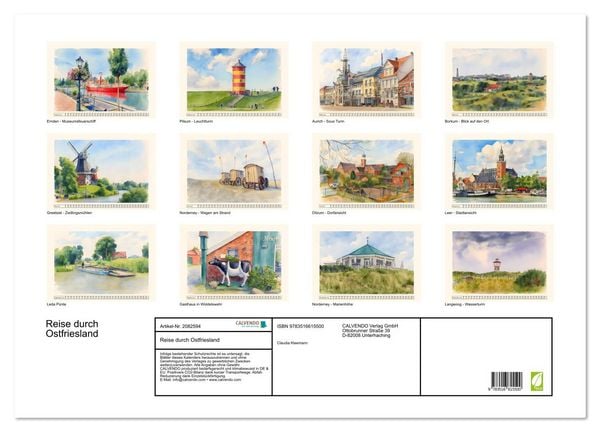 Produktbild: Reise durch Ostfriesland (Wandkalender 2026 DIN A2 quer), CALVENDO Monatskalender