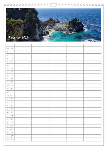 Produktbild: Kalifornien - Familienplaner 2026 (Wandkalender 2026 DIN A3 hoch), CALVENDO Monatskalender