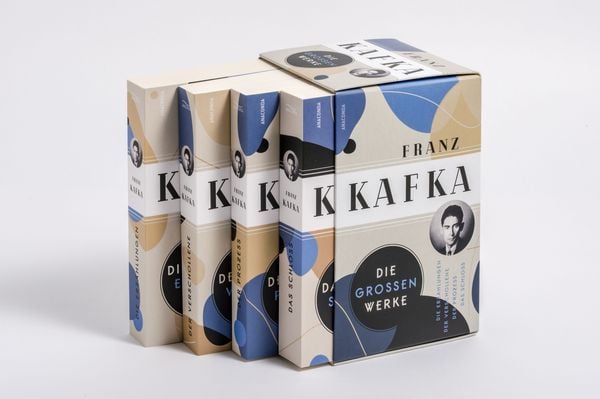 Produktbild: Franz Kafka, Die gro&szlig;en Werke (Die Erz&auml;hlungen - Der Verschollene - Der Prozess - Das Schloss) (4 B&auml;nde im Schuber)