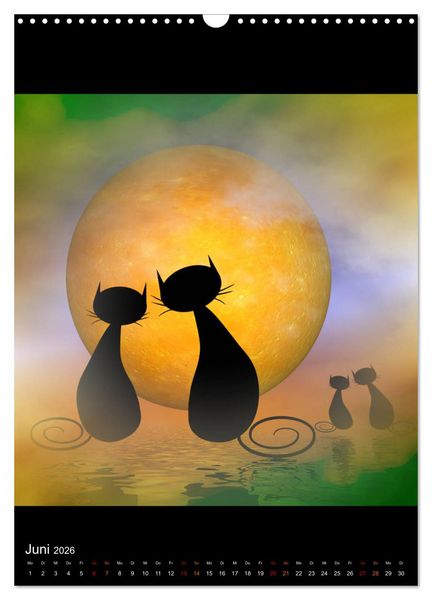 Produktbild: Mooncats - sie leben und sie tr&auml;umen (Wandkalender 2026 DIN A3 hoch), CALVENDO Monatskalender