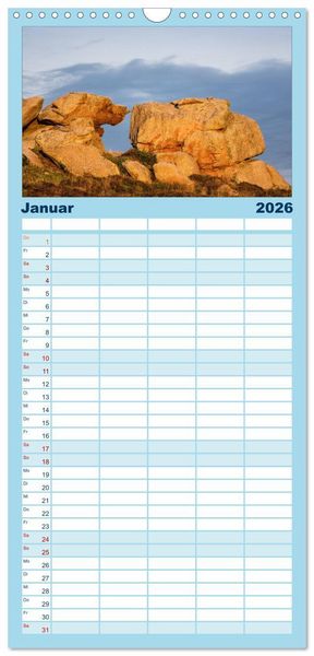 Produktbild: Familienplaner 2026 - Unterwegs in der Bretagne mit 5 Spalten (Wandkalender, 21 x 45 cm) CALVENDO