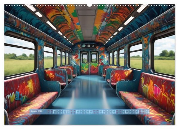 Produktbild: Graffiti Train (hochwertiger Premium Wandkalender 2026 DIN A2 quer), Kunstdruck in Hochglanz