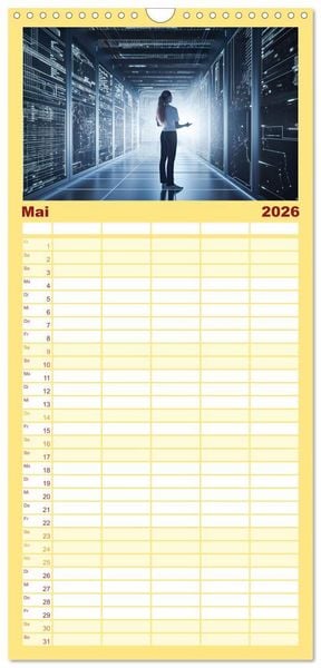 Produktbild: Familienplaner 2026 - Visuelle Reise in die digitale Welt mit 5 Spalten (Wandkalender, 21 x 45 cm) CALVENDO