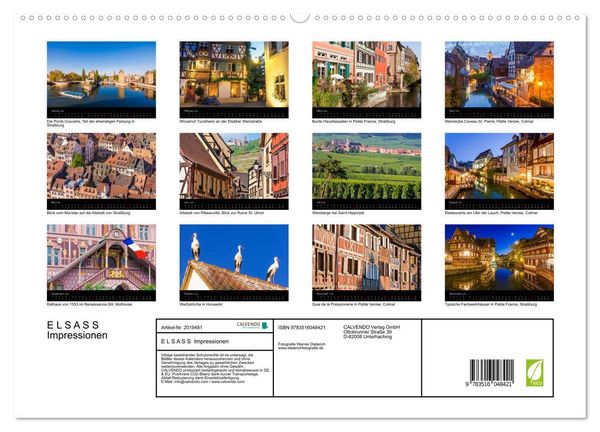 Produktbild: E L S A S S Impressionen (hochwertiger Premium Wandkalender 2026 DIN A2 quer), Kunstdruck in Hochglanz