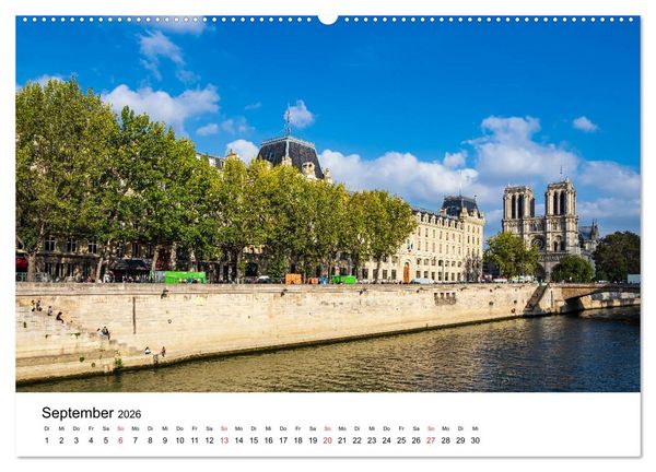 Produktbild: Unterwegs in der franz&ouml;sischen Hauptstadt Paris (Wandkalender 2026 DIN A2 quer), CALVENDO Monatskalender