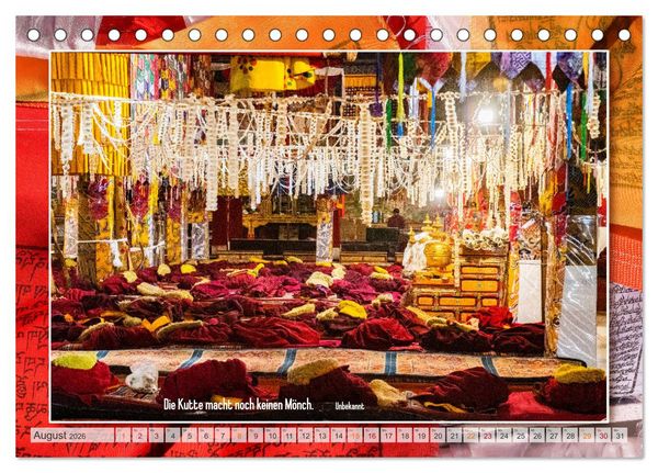 Produktbild: Farben Tibets (Tischkalender 2026 DIN A5 quer), CALVENDO Monatskalender