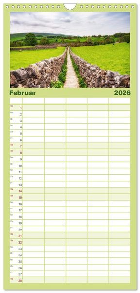Produktbild: Familienplaner 2026 - Yorkshire - Dales und Coast mit 5 Spalten (Wandkalender, 21 x 45 cm) CALVENDO