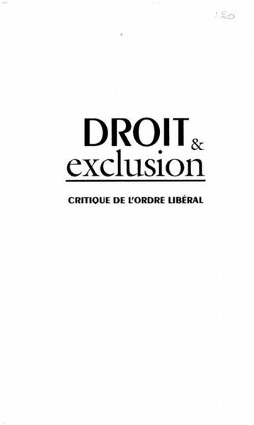Produktbild: Droit Et Exclusion