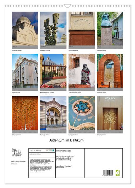 Produktbild: Judentum im Baltikum (Wandkalender 2026 DIN A2 hoch), CALVENDO Monatskalender