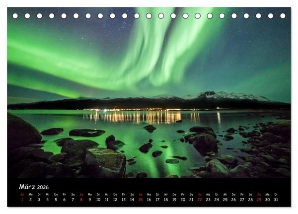 Produktbild: Nordlichtkalender (Tischkalender 2026 DIN A5 quer), CALVENDO Monatskalender