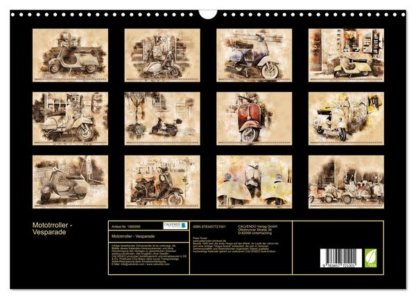 Produktbild: Mototrroller - Vesparade (Wandkalender 2026 DIN A3 quer), CALVENDO Monatskalender