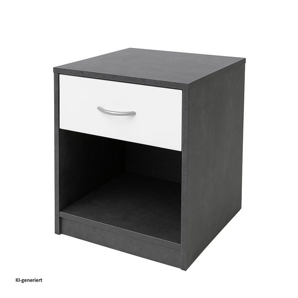 Produktbild: HTI-Living Nachtschrank mit 1 Schublade Nina Beton Wei&szlig; Nachtschrank mit 1 Schublade Nina Beton Wei&szlig;