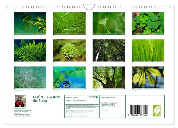 Produktbild: GR&Uuml;N . Die Kraft der Natur (Wandkalender 2026 DIN A4 quer), CALVENDO Monatskalender