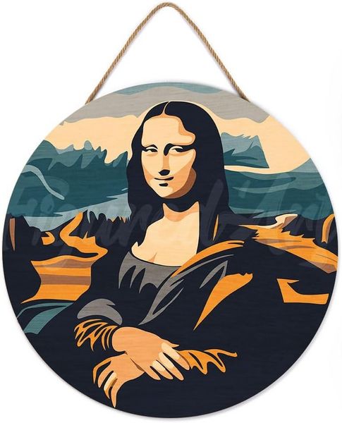 Produktbild: FiguredArt RFA003 - Malen nach Zahlen, Mona Lisa, Holzscheibe (30cm), Malset, Paint by Numbers