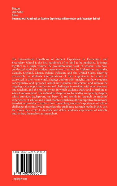 Produktbild: International Handbook of Student Experience in Elementary and Secondary School